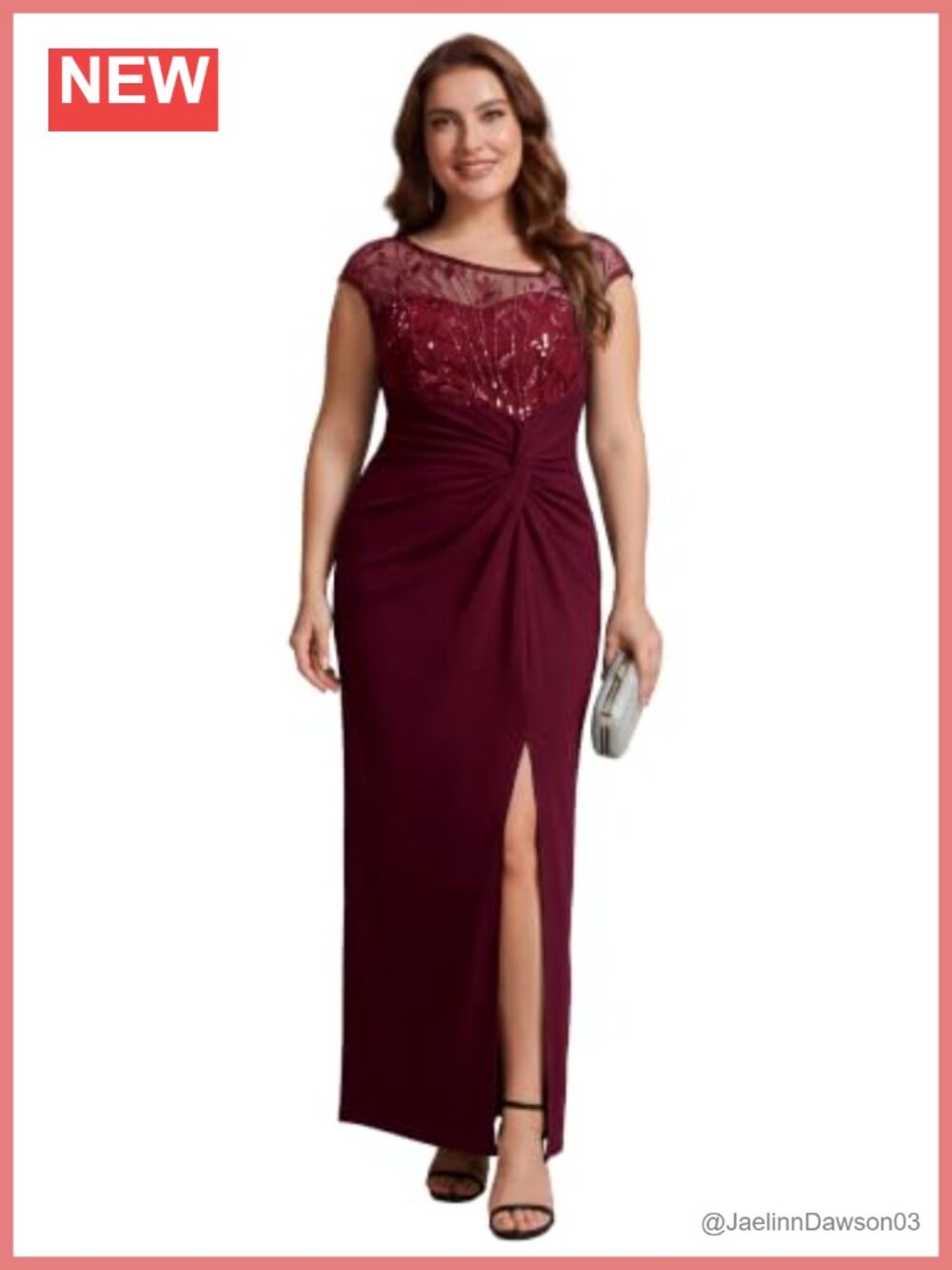 Plus Size Asymmetrical Sequin Bodycon Maxi Formal Dress Cap Sleeve V Neck